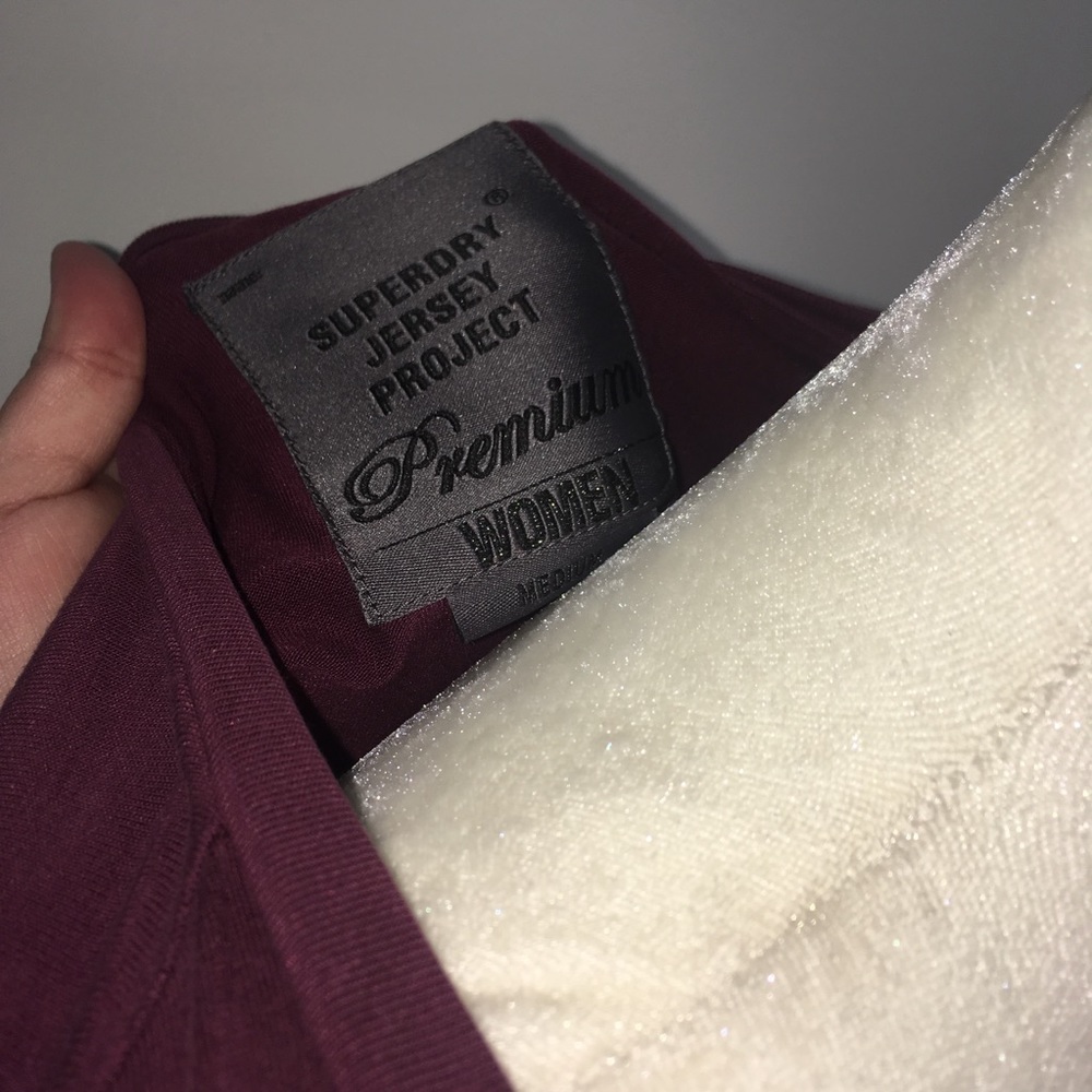 Superdry Jersey Project Premium Maroon Long Sleeve View 4